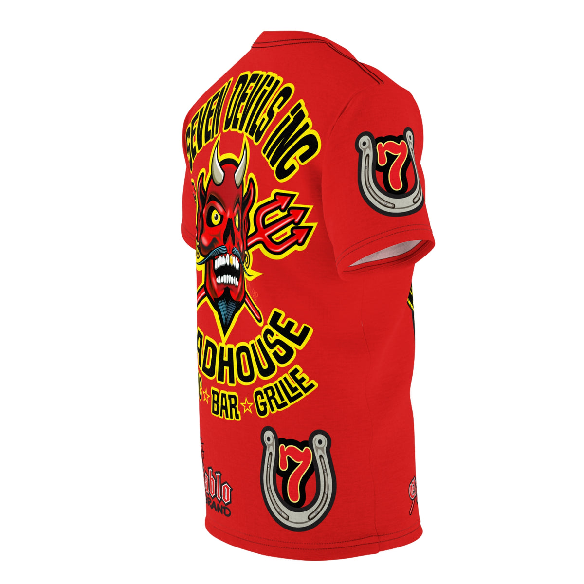 Seven Devils Road House (BLACK STAR HIVIZ LIMITED EDITION) Custom Super Riding Tee - Retro Devil Style Graphic Style