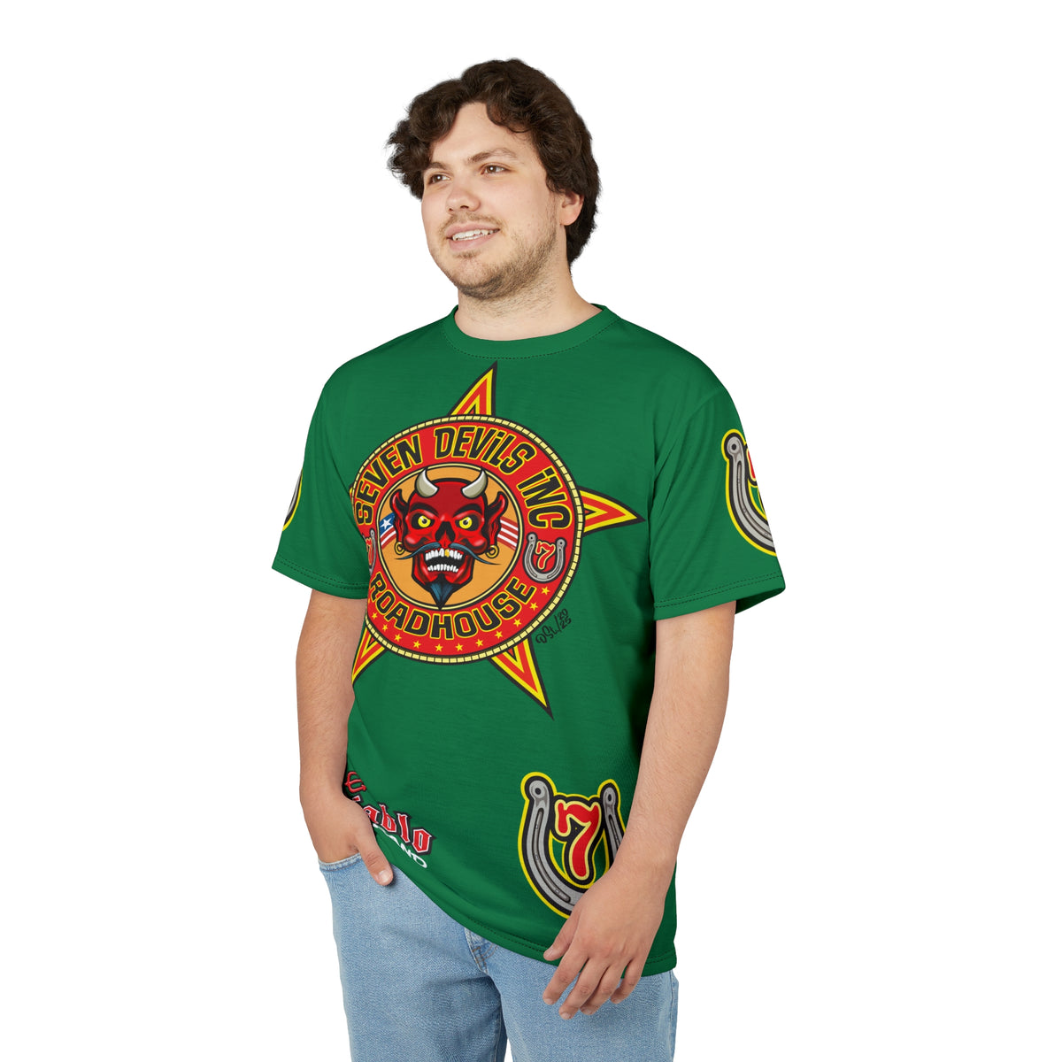 Seven Devils Inc. Roadhouse Deluxe HiViz Graphic Tee - Motorcycle Custom Riding Super Tee