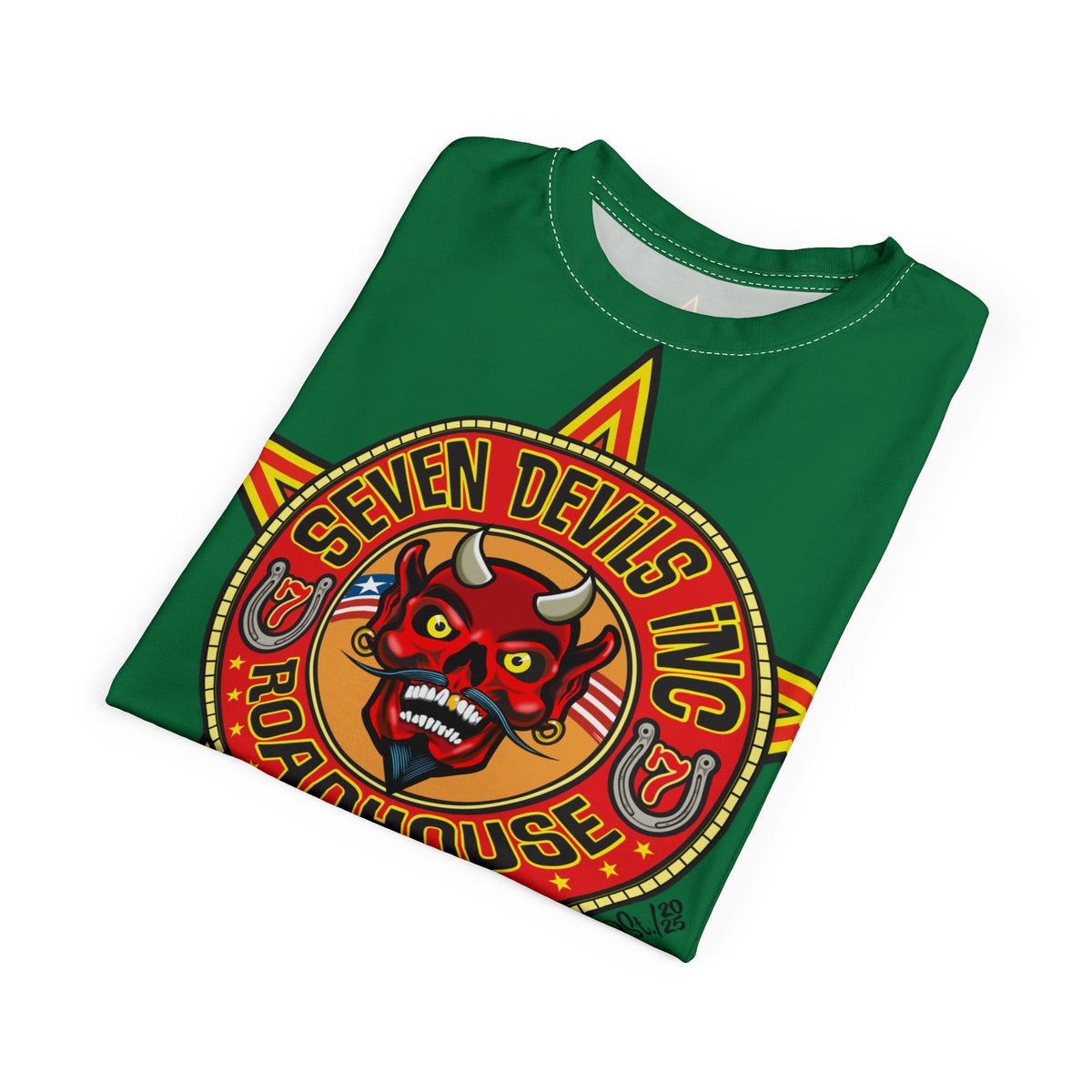 Seven Devils Inc. Roadhouse Deluxe HiViz Graphic Tee - Motorcycle Custom Riding Super Tee