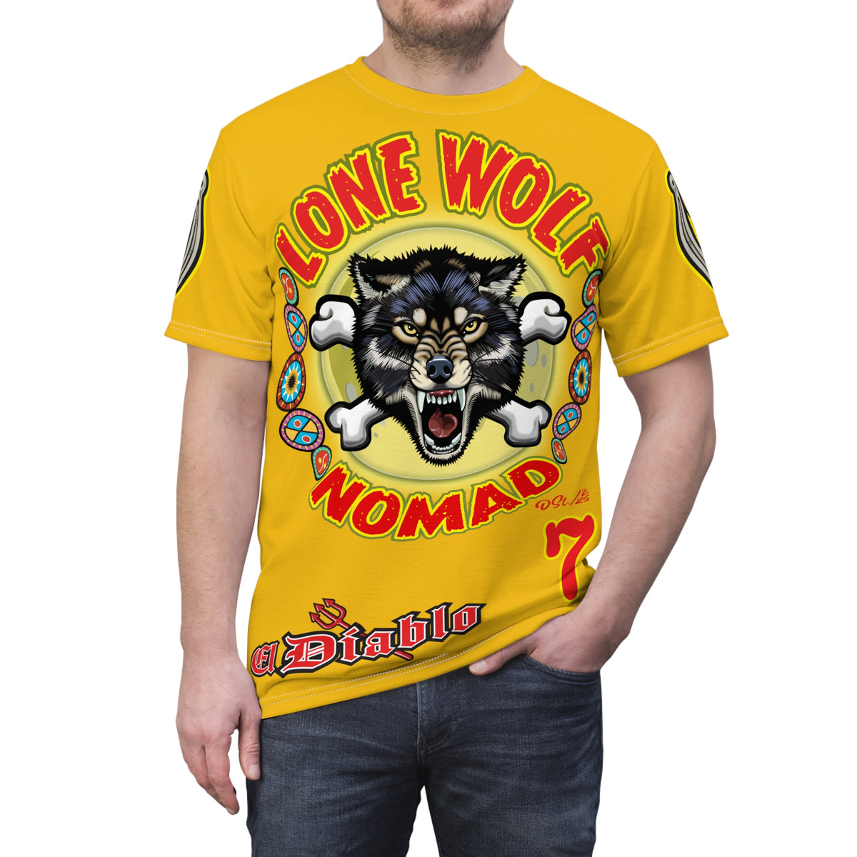 Lone Wolf Nomad HiViz Super Tee - Special Design for Independent No Club Riders