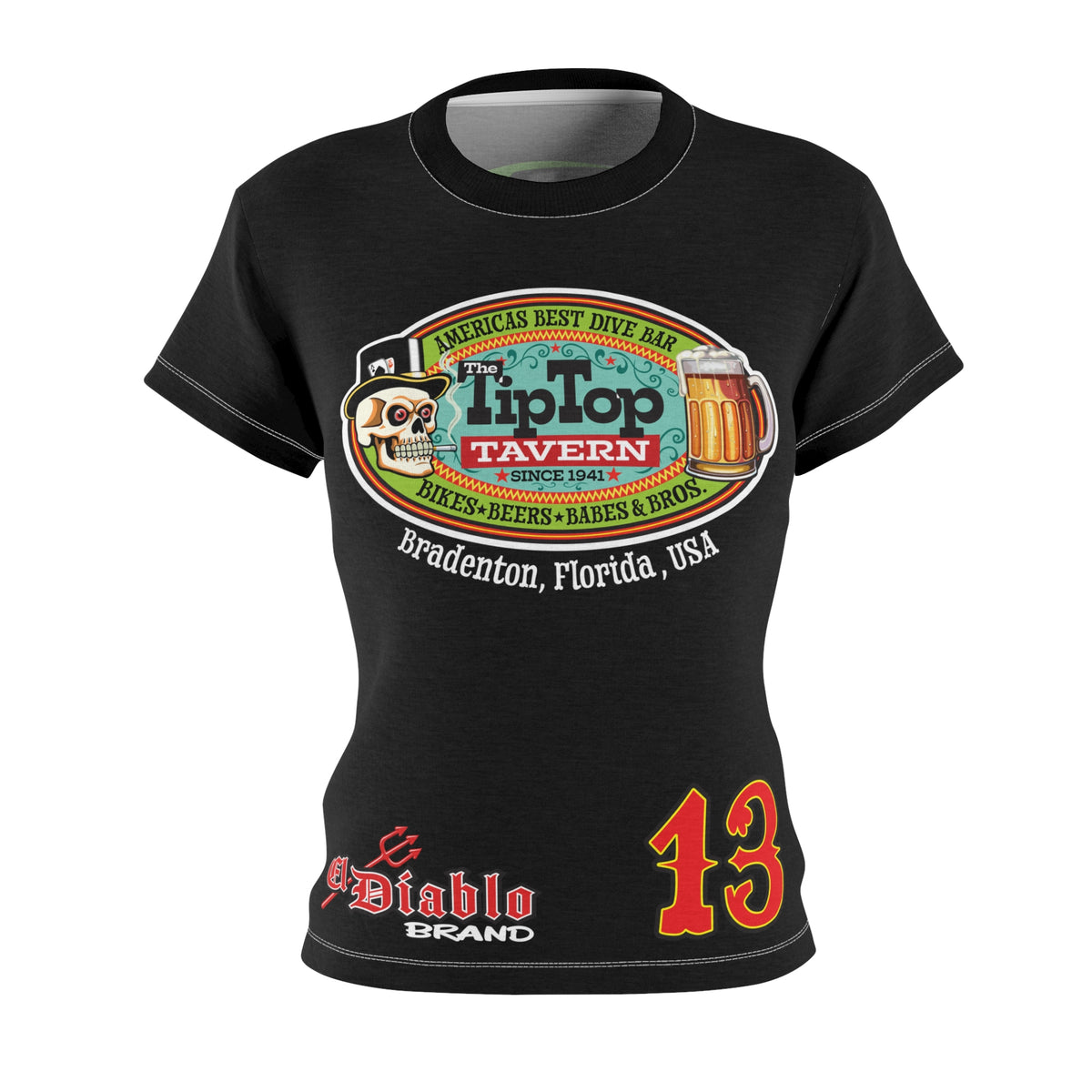 Women's Cut Tip Top Tavern Graphic Tee — Dive Bar Logo