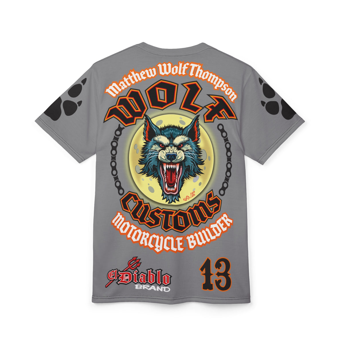 MWT Wolf Custom Motorcycles Super Tee — Viciously Cool High Performance Motorcycle Riding Shirt