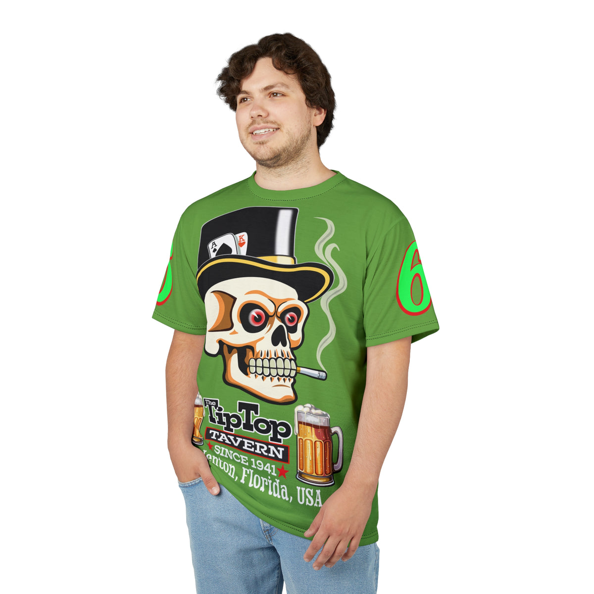 Tip Top Tavern Dive Bar Super Tee - Mean Green - Special Edition Graphics - America's Best Dive Bar - Bikes Beers Babes & Bros. - Biker Bar Tee