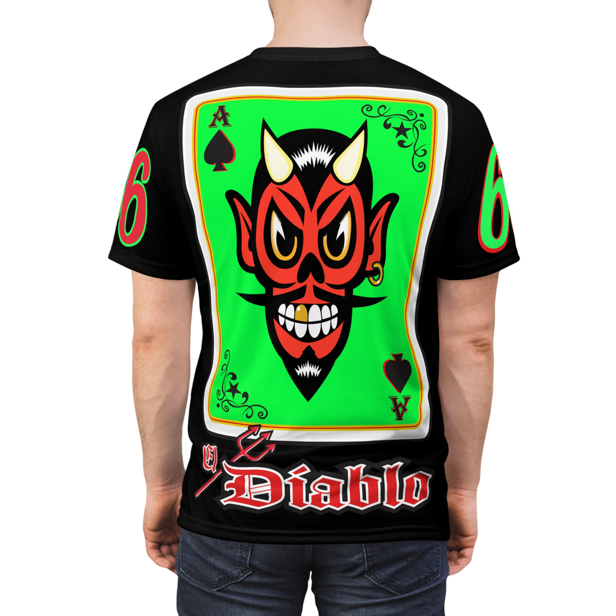 El Diablo Route 66 HiViz Super Tee, Huge HiViz Back Graphic, See & be seen !!!