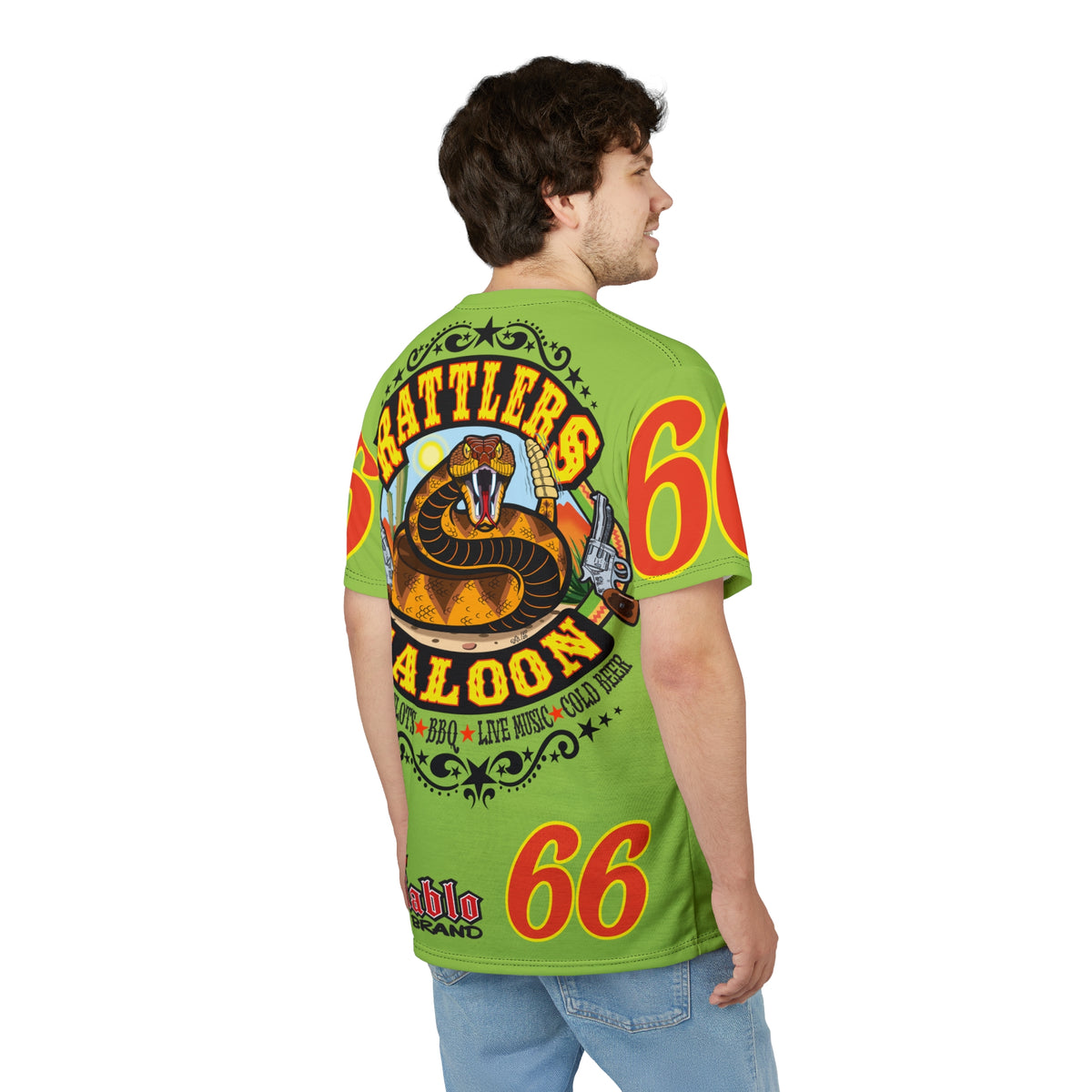 VERY Special HIVIZ Rattlers Saloon ROUTE 66 SUPER TEE — Vintage Biker 66 Graphic Shirt