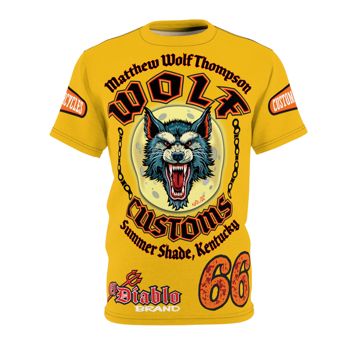MWT Wolf Custom Motorcycles Super Tee — Viciously Cool High Performance Motorcycle Riding Shirt