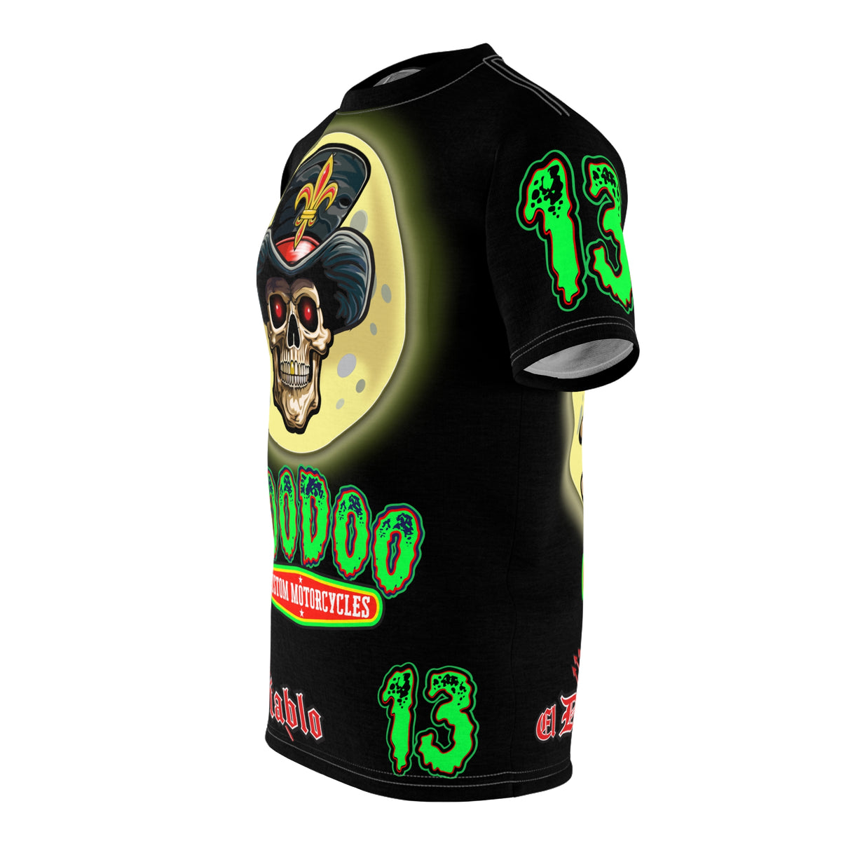 Voodoo Motorcycles HiViz Super Tee, Unique Graphic Tee, Custom HiViZ Apparel