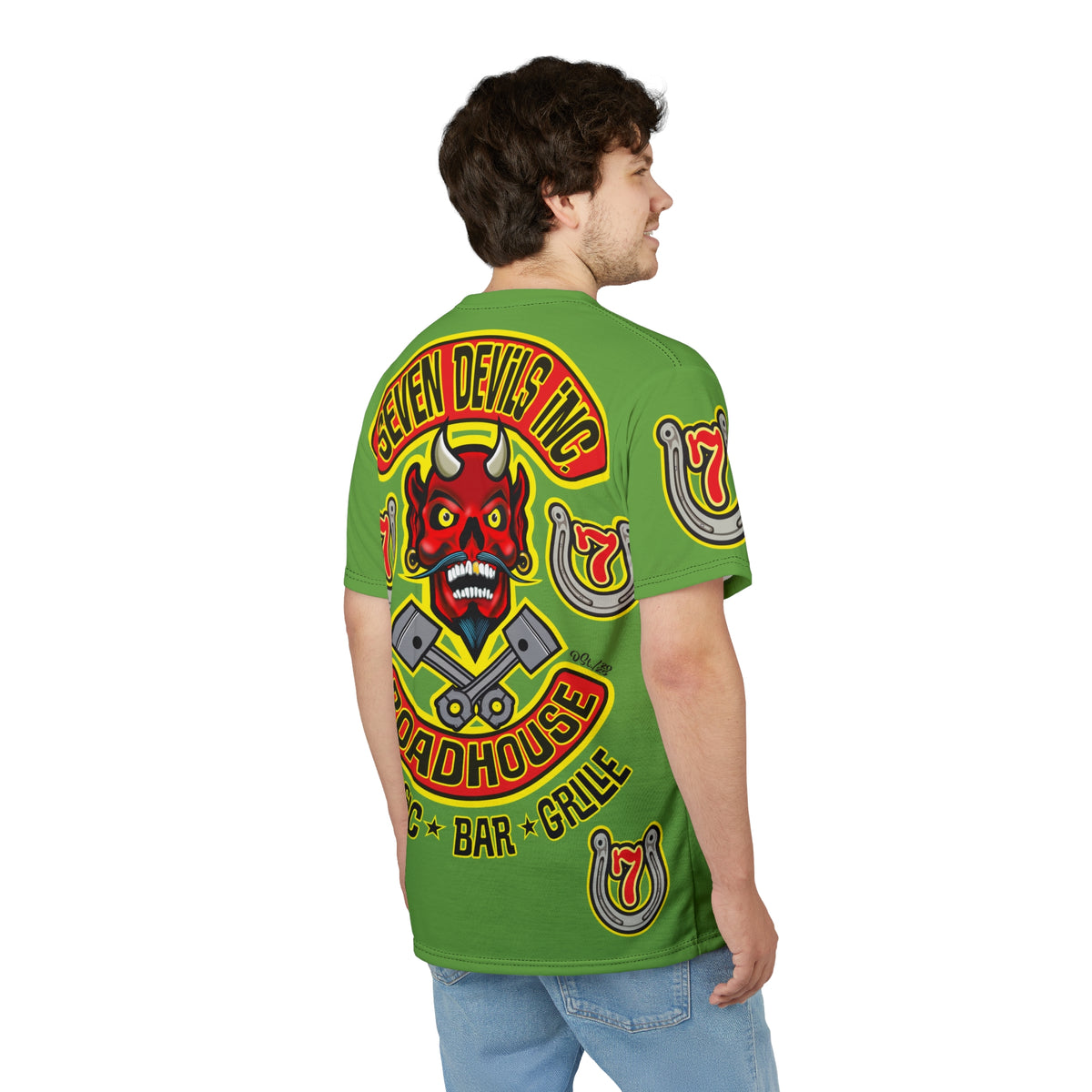 Seven Devils Inc. Roadhouse HiViz Graphic Super Tee - Motorcycle Custom Riding Tee