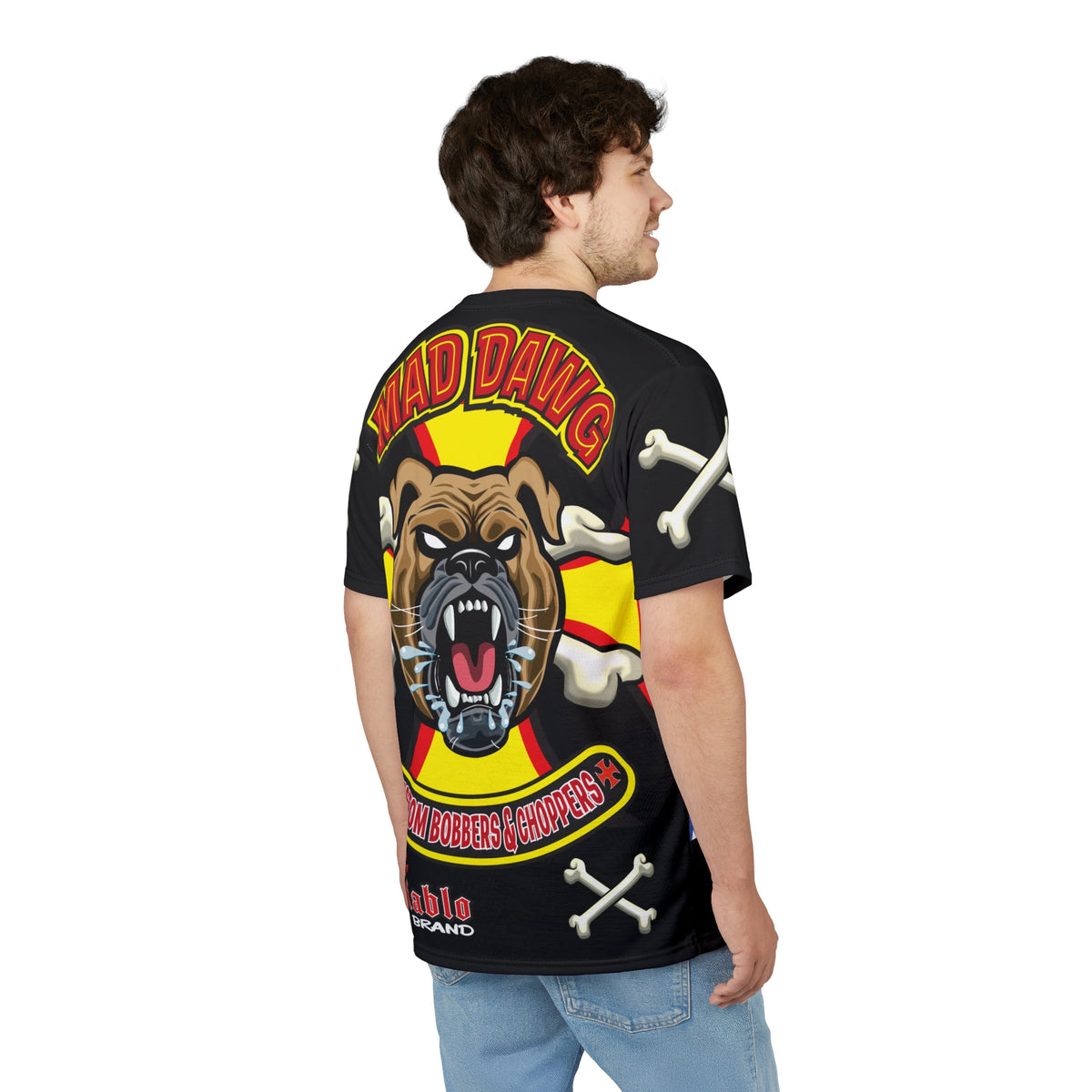 SRT Mad Dawg Customs Americana, Edgy Motorcycle Apparel, HiViz Custom Riding TEE, Rebel Fashion, Biker Style
