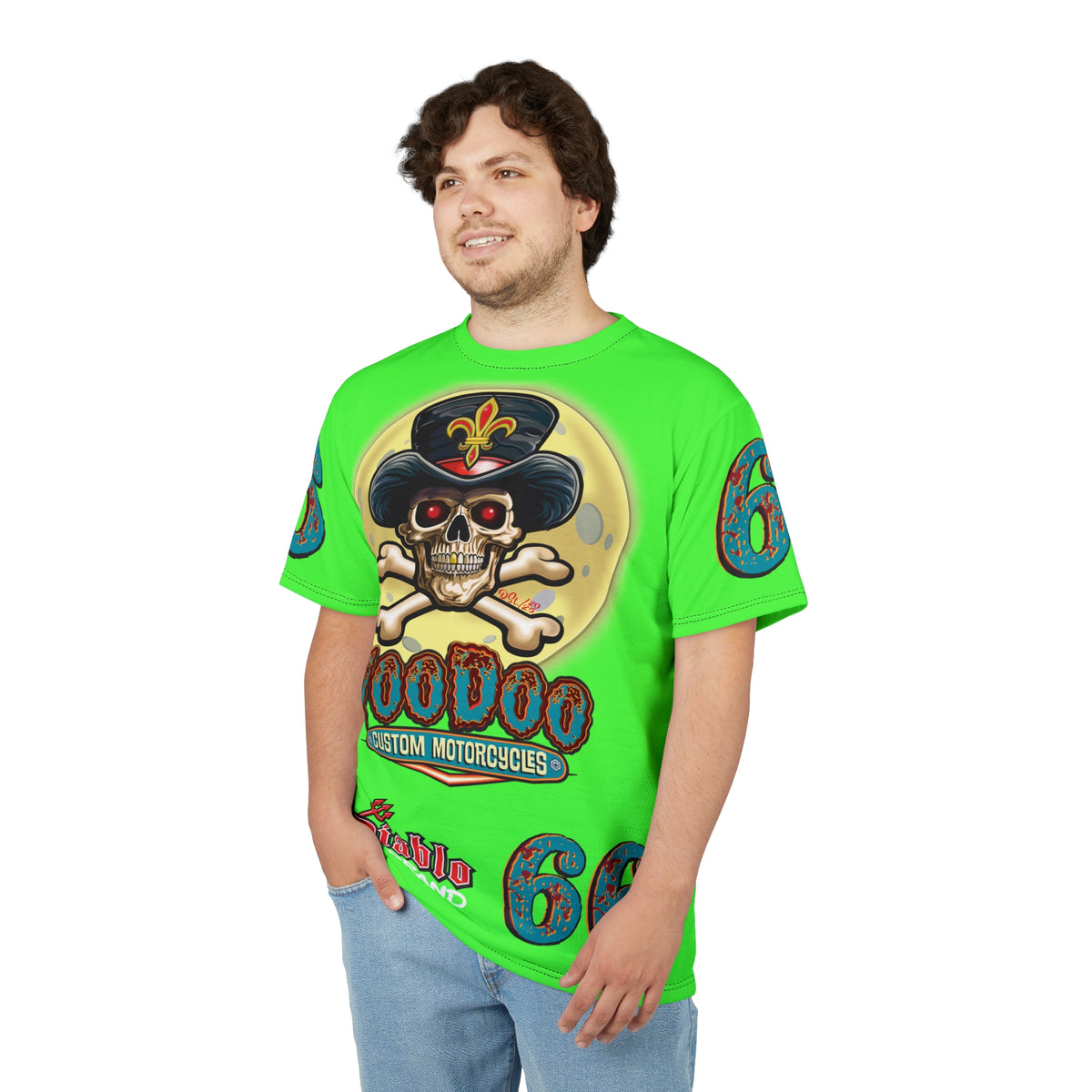 Very Special  Voodoo Customs HiViz Lumina Graphic Tee –  Edgy Style for Bikers