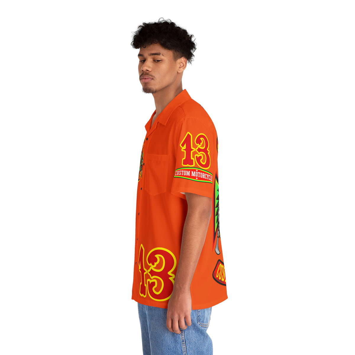 Big Bopper Men's Hawaiian Shirt - Loose, Comfortable Button Up Shirt for Easy Breezy Riding - Sizes to 5XL