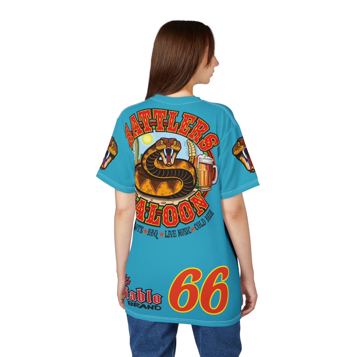 Rattlers Saloon  BADAZZ SUPER TEE — Vintage Biker 66 Graphic Shirt