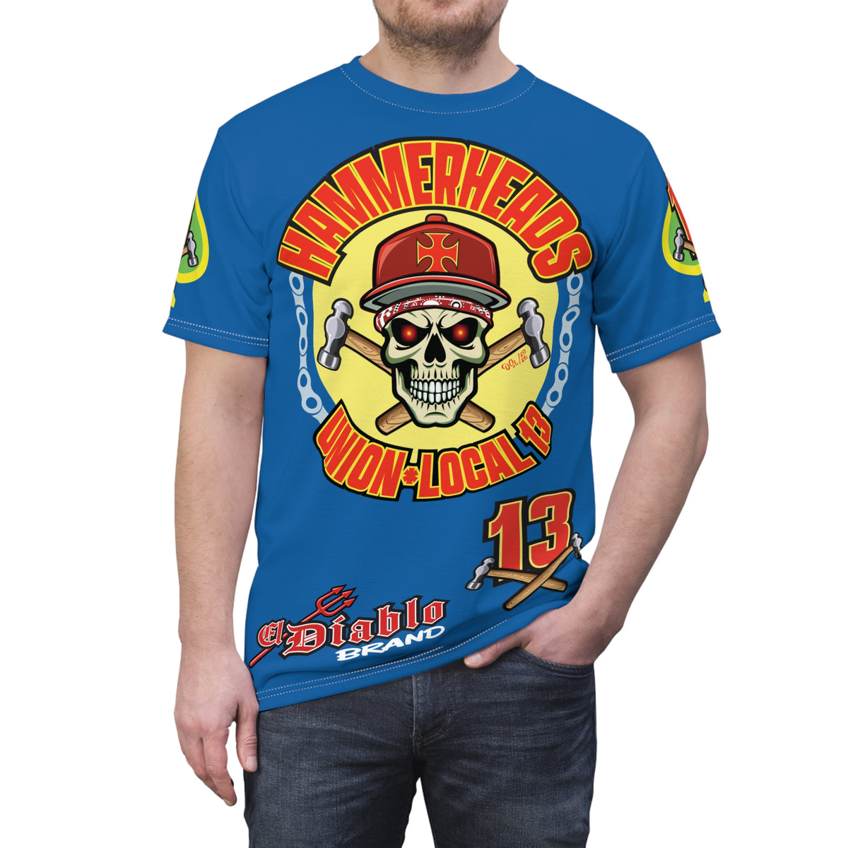 Hammerheads Union Local 13  -  Custom Motorcycle Riding Super Tee - Super Comfort and Fit