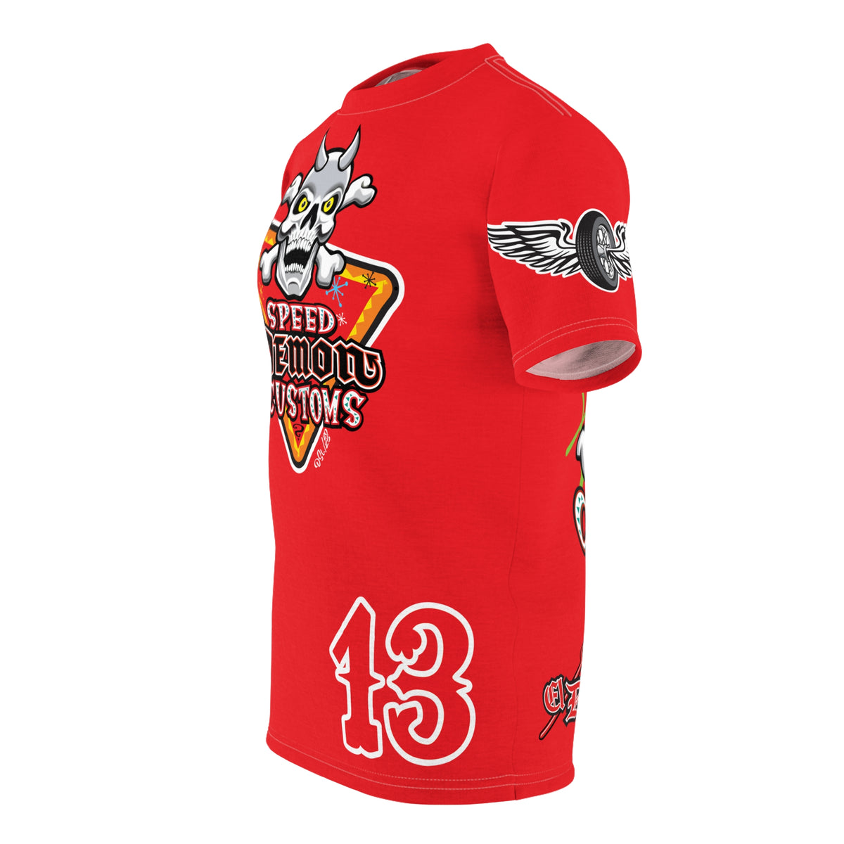 SRT Speed Demon Customs Spectacular  Super Riding Tee - Devilishly Demented Bold Biker Design