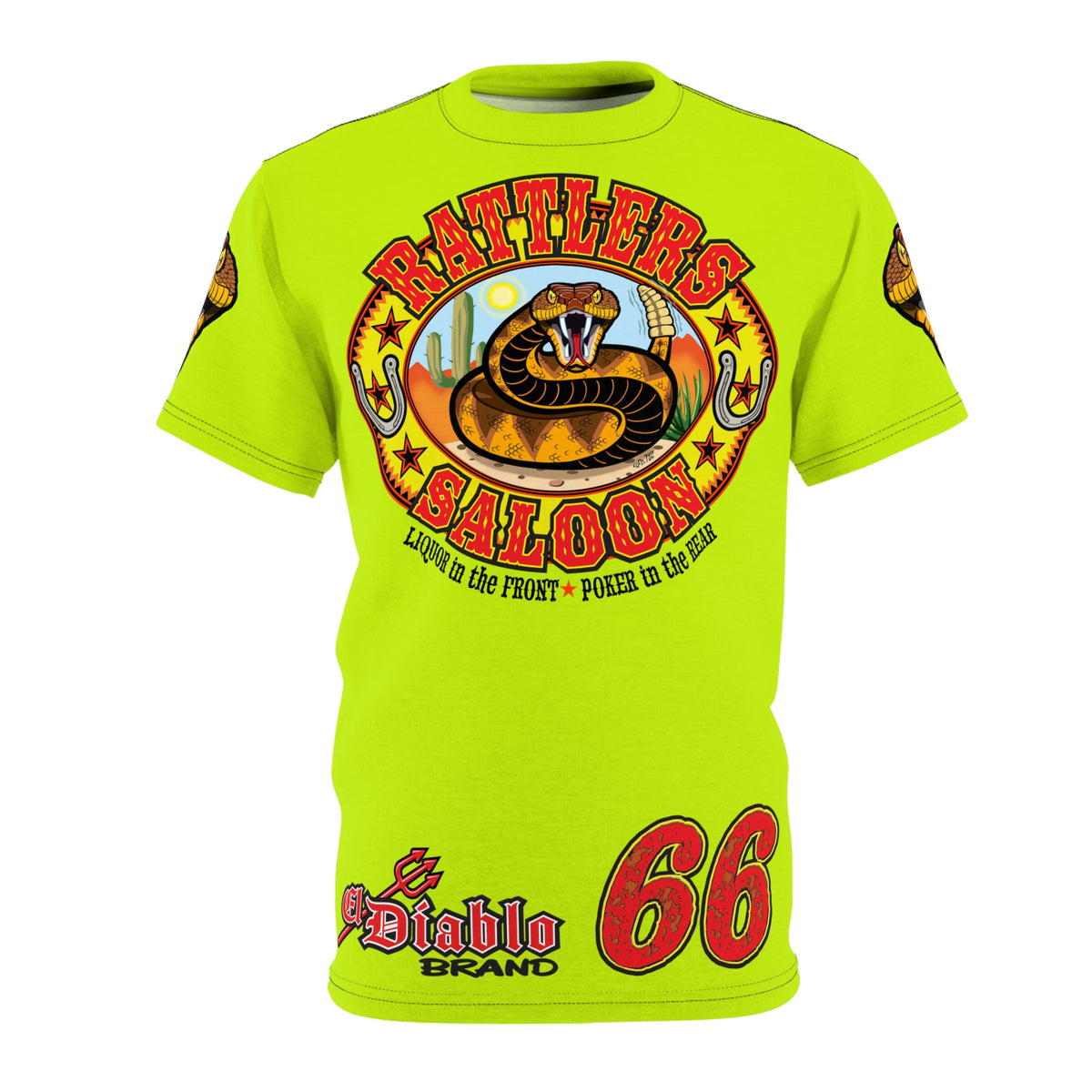 VERY Special Rattlers Saloon  BADAZZ HIVIZ SUPER TEE — Vintage Biker 66 Graphic Shirt