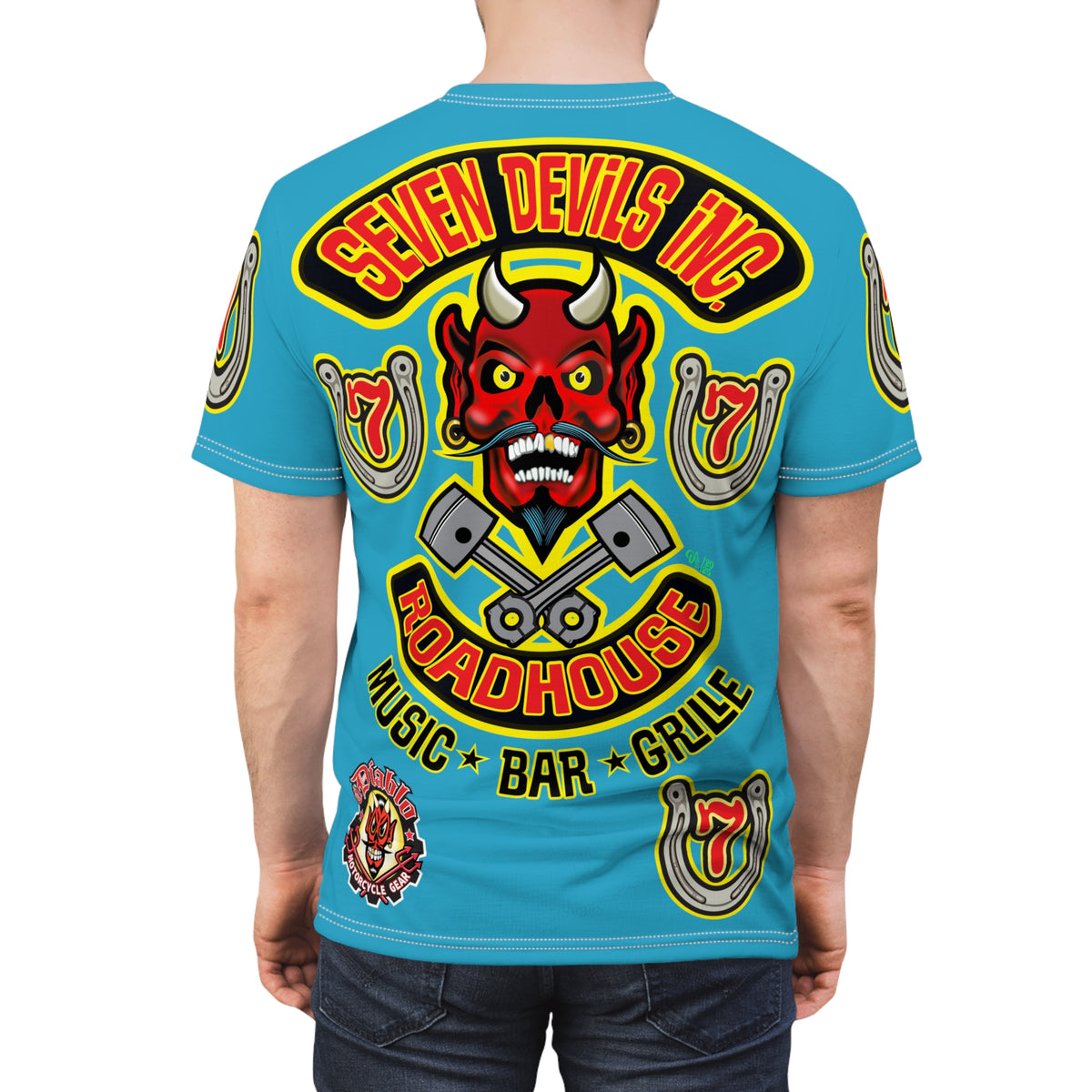 Seven Devils Inc. Roadhouse Graphic Tee - HiViz Motorcycle Custom Riding Super Tee