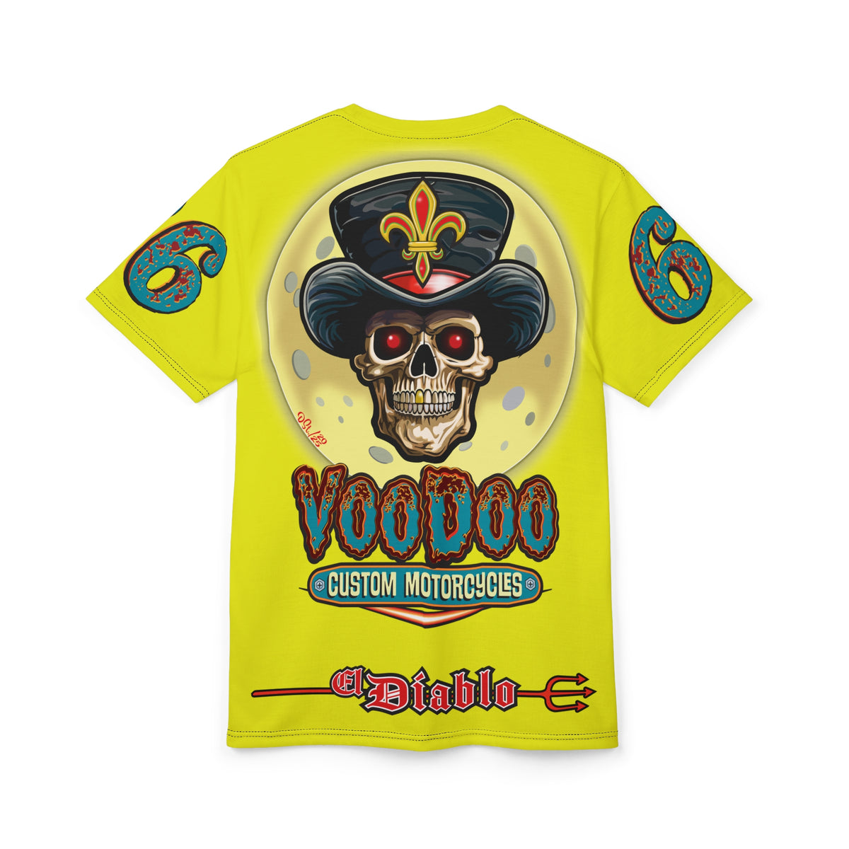 VERY Special HIVIZ Voodoo Customs Graphic Super Tee –  Edgy Style Riding Tee for Bikers