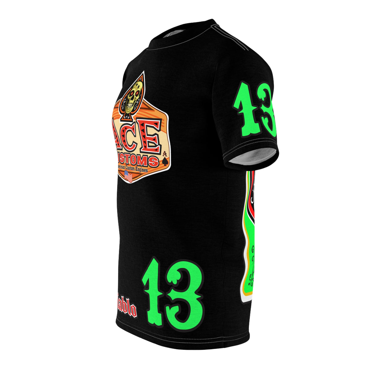 American Custom Engines ACE - Super HiViz Ace of Spades Lumina Green Back Graphics