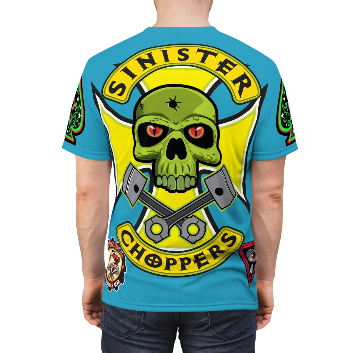 Sinister Choppers Electric Blue Spectacular Road Warrior Super Tee