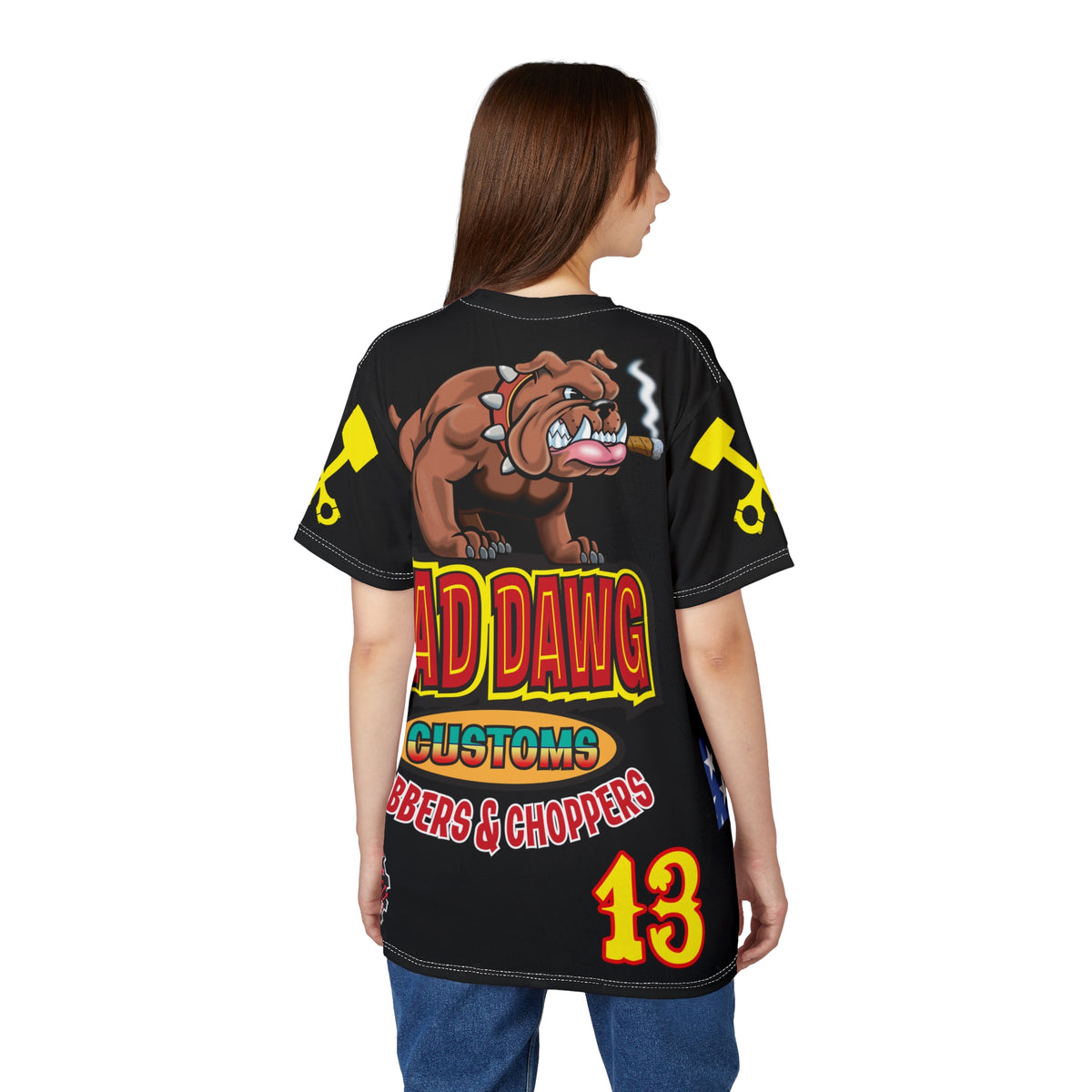 Mad Dawg Customs HiViz Americana - Motorcycle Riders Super Tee