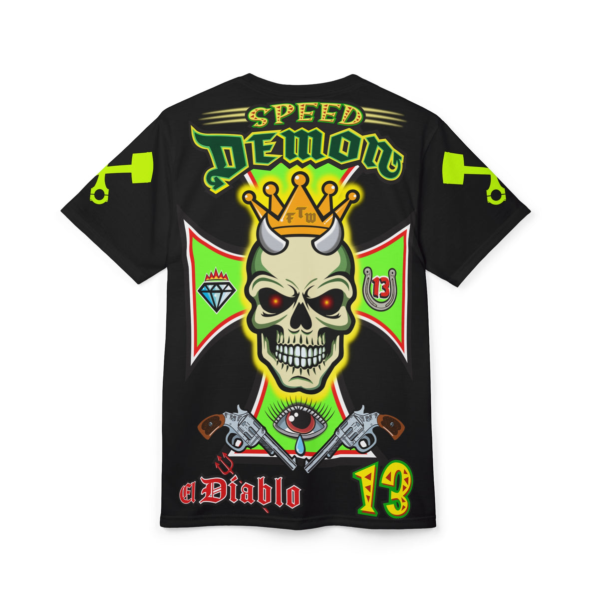 Speed Demon Hellfire HiViz Super Tee - THE Perfect Motorcycle Riding Tee - High Comfort & Perfect Fit Super Tee