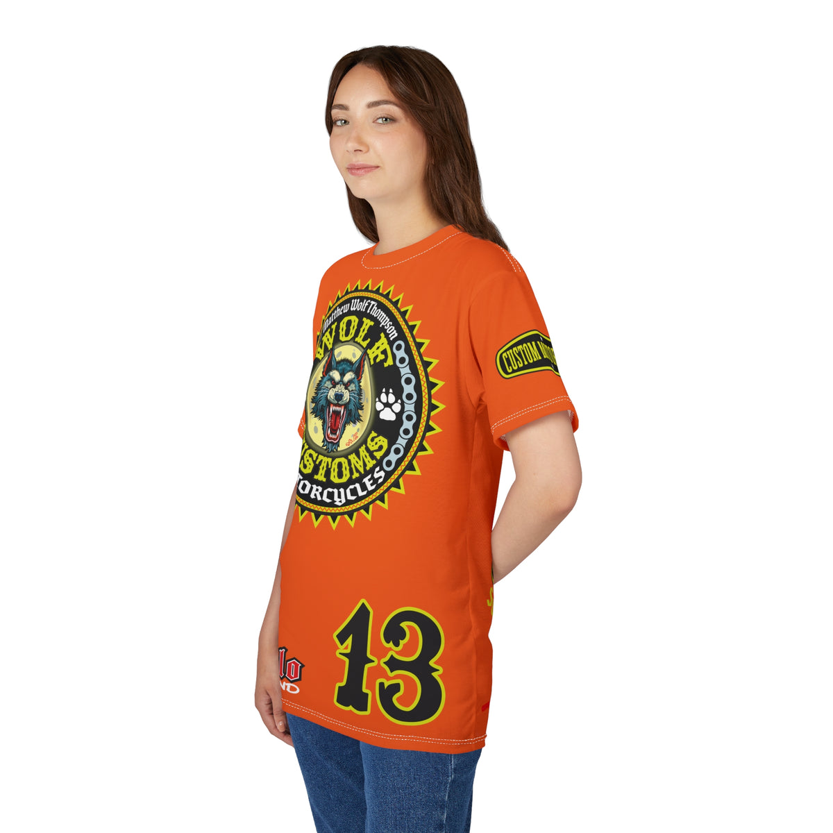 MWT Wolf Customs with XL HiViZ Graphics Super Tee —  The Best Biker Riding Tee EVER !!!