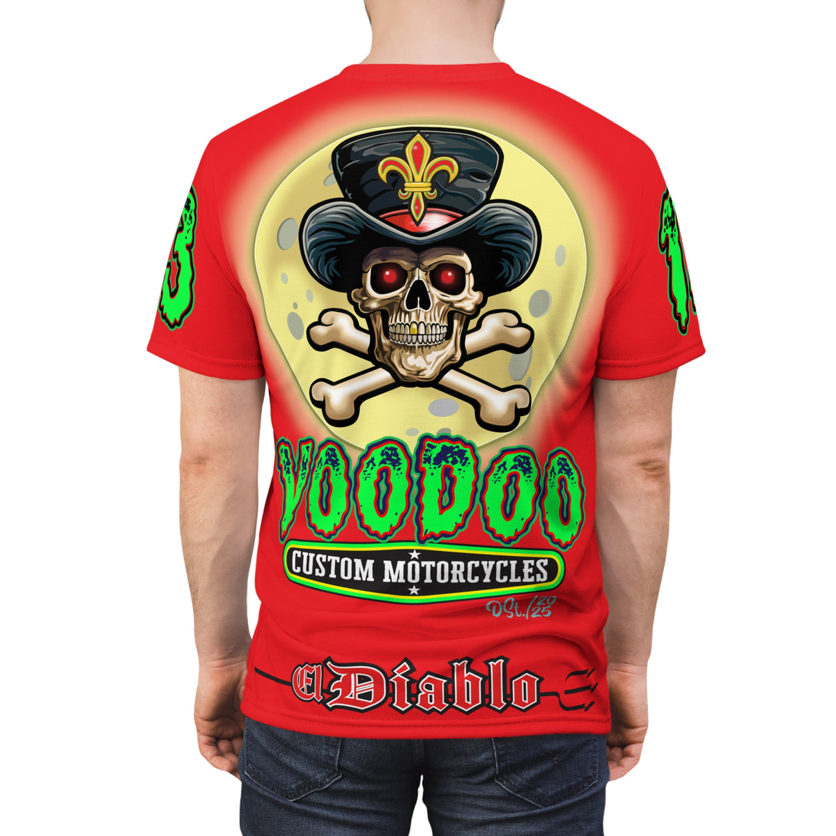 Voodoo Lucky 13 Motorcycle Ultimate HiViz Super Tee, XL Graphics , Custom Riding Apparel