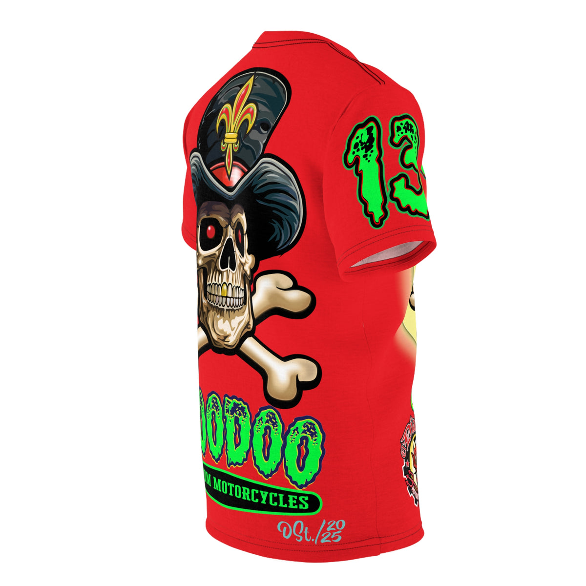 Voodoo Lucky 13 Red Rider HiViz Super Tee, XLGraphics , Custom Riding Apparel