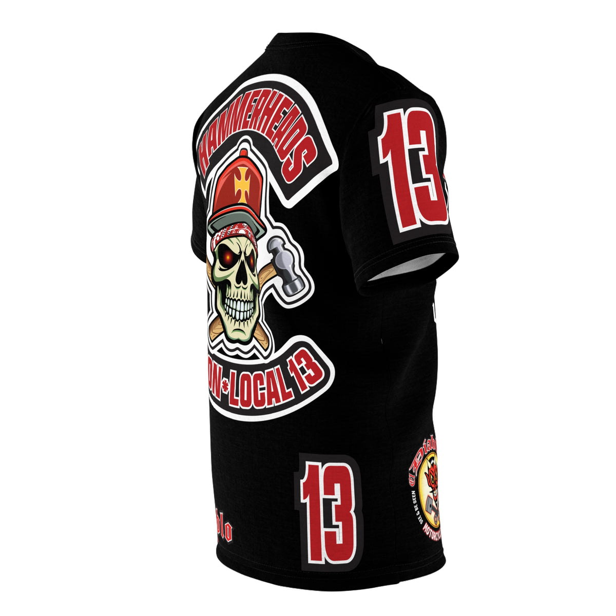 Hammerheads Union Local 13 Black Beauty - Hiviz Custom Motorcycle Riding Super Tee