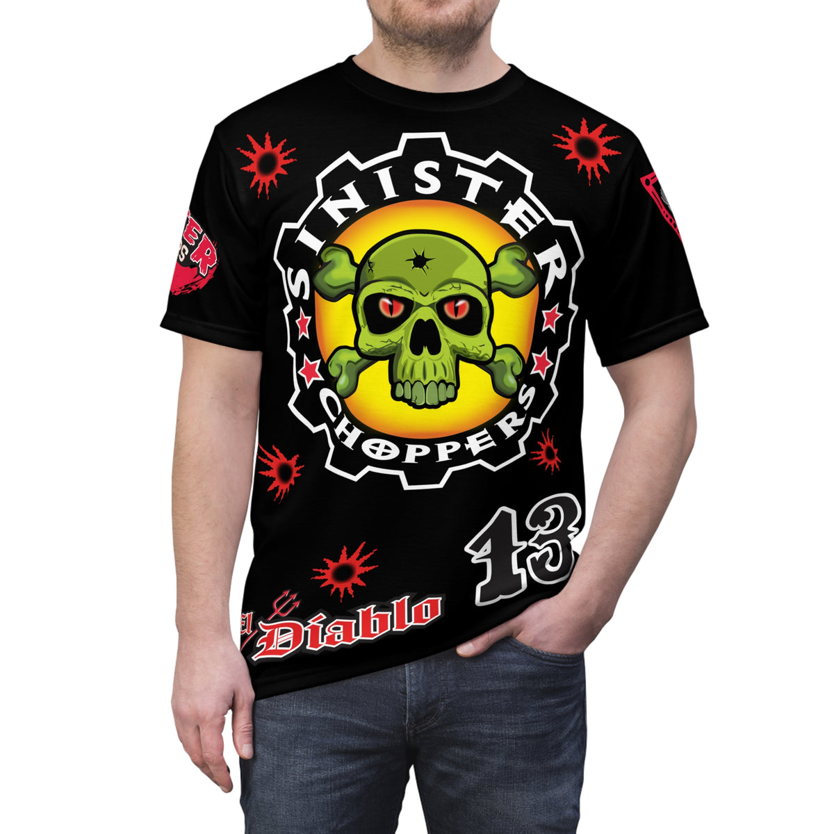 Sinister Choppers Black on Black Bad Attitude Super Tee