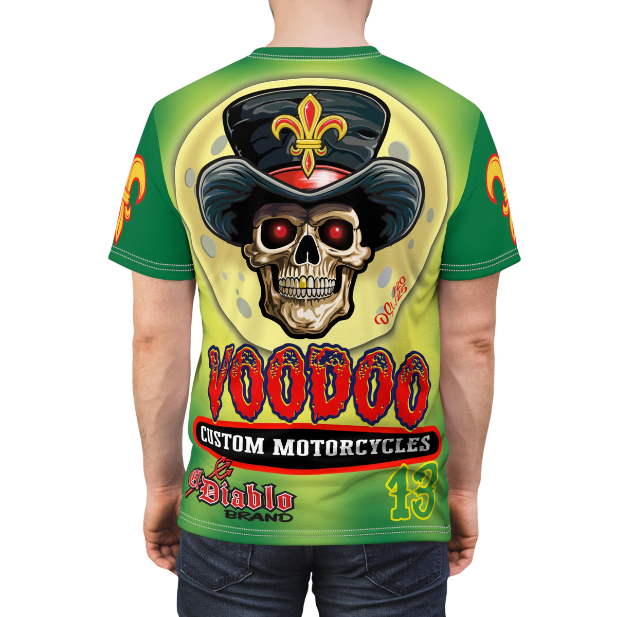 VooDoo Customs Skull & Fleur-de-Lis - High Colour Graphics Super Tee
