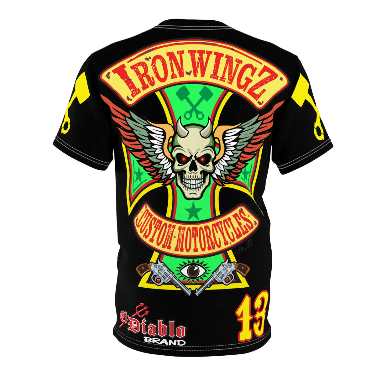Iron Wingz Garage HiViz Super Tee, Unisex Graphic T-Shirt, Rockabilly Style Shirt,  Perfect Gift for Bikers