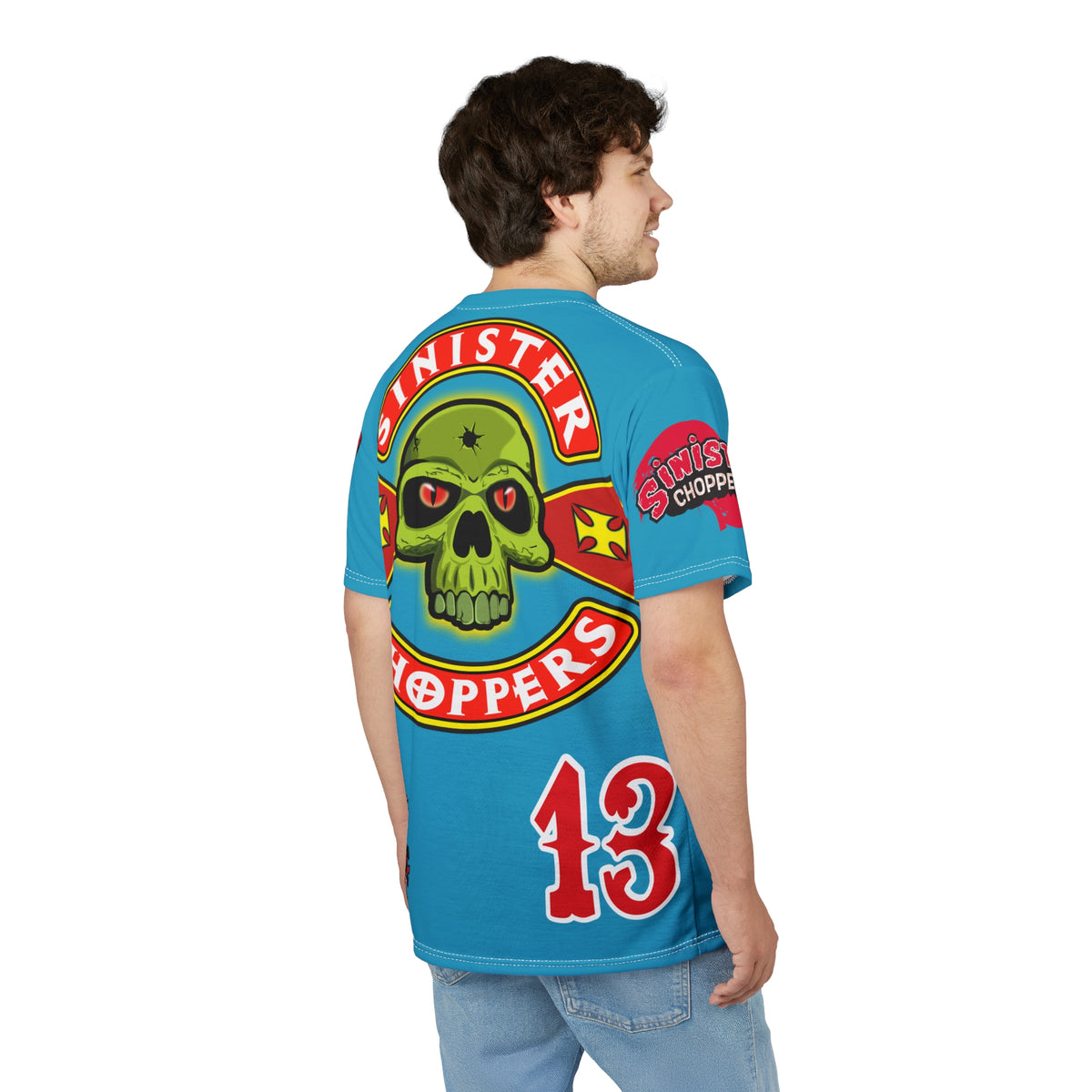 Sinister Choppers  Custom Designed Electric Blue HiViz Super Tee