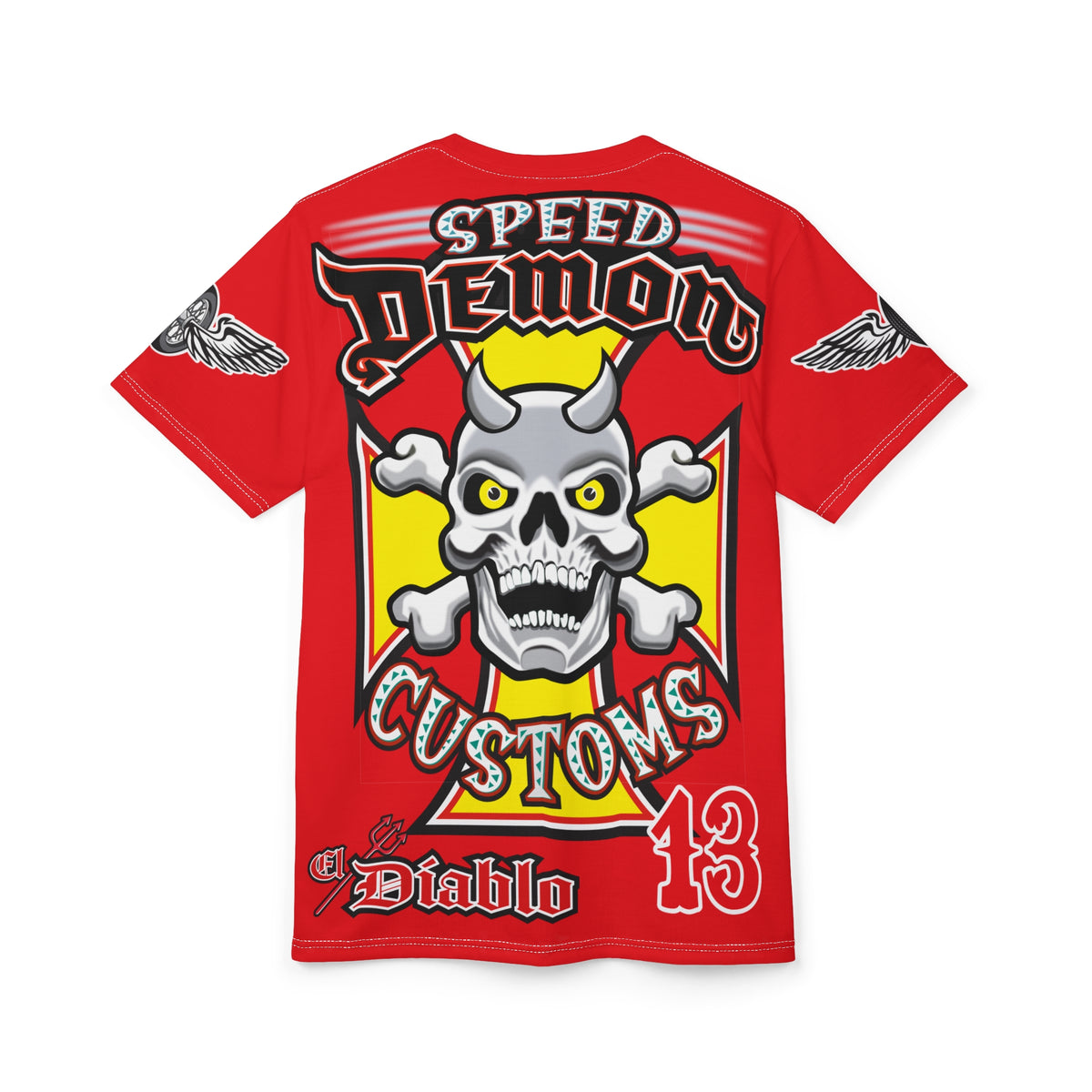 Speed Demon Customs Spectacular HiViz Super Tee - Devilishly Demented Bold Biker Design