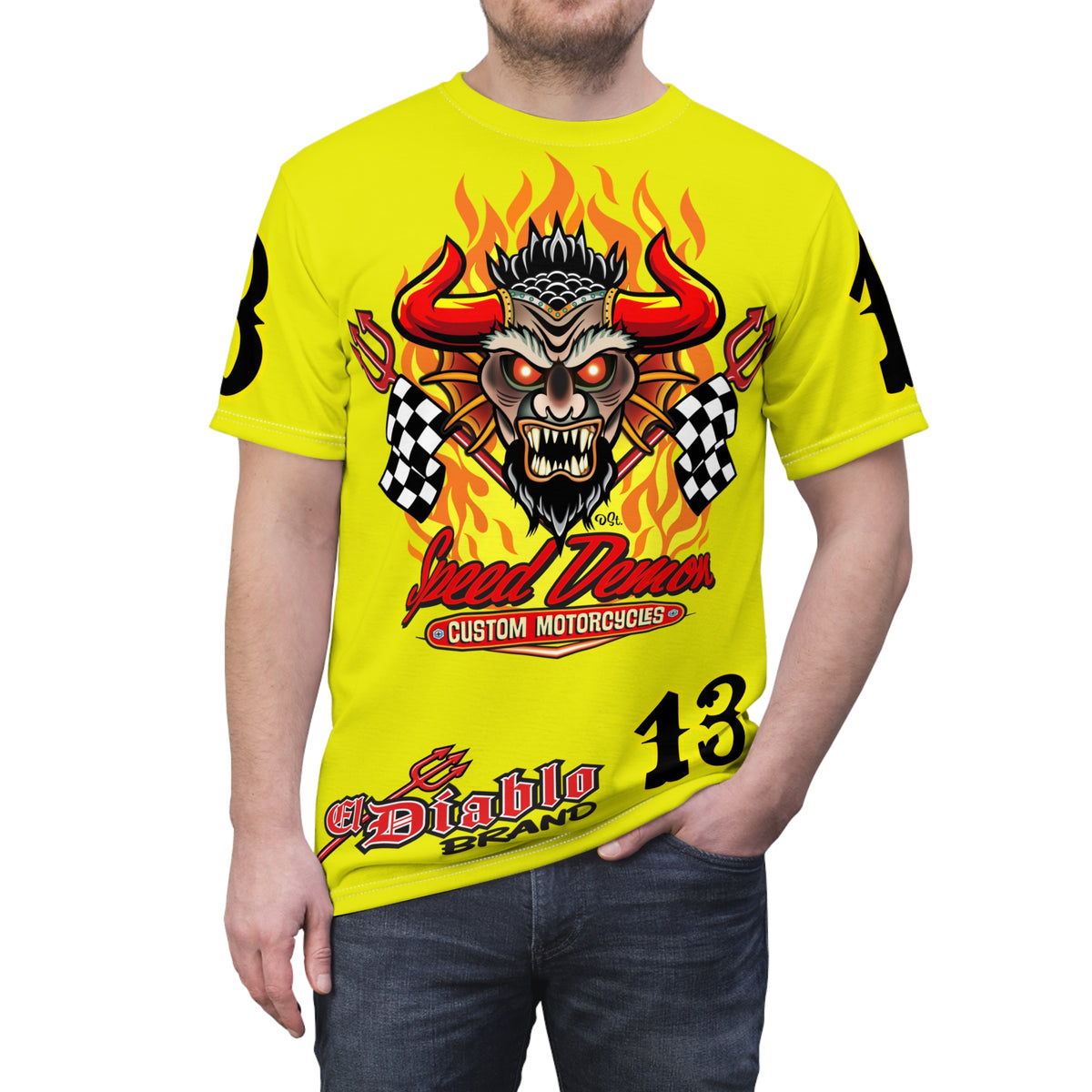 Demon Custom   Banana Rama HiViZ Super Tee — Extreme Edgy Graphics - Bad Attitude Custom Biker Riding Gear