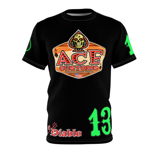 American Custom Engines ACE - Super HiViz Ace of Spades Lumina Green Back Graphics