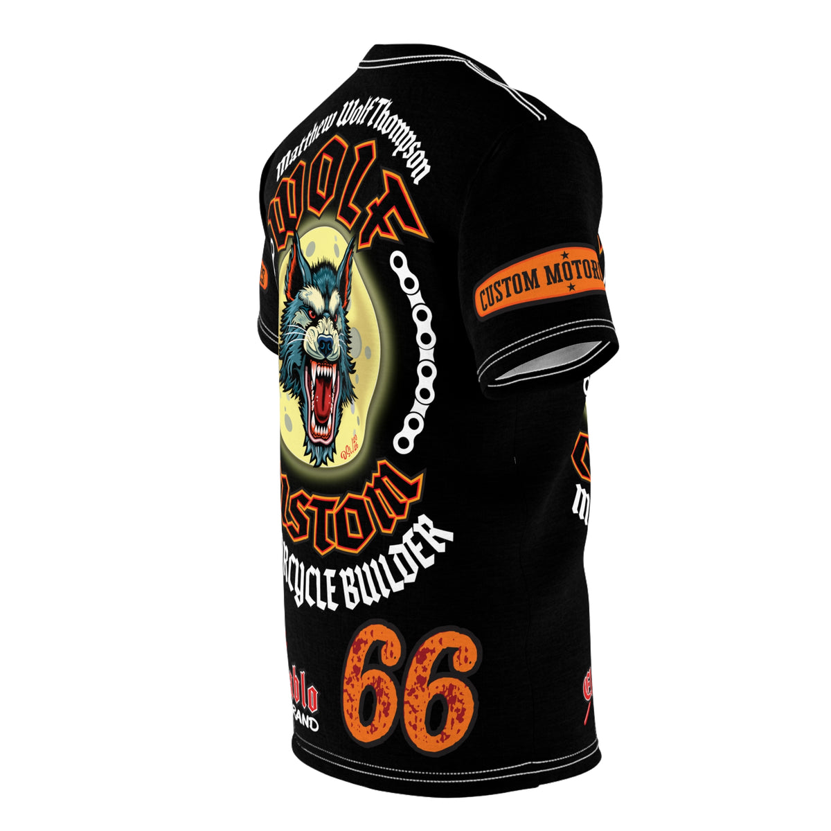 MWT Wolf Custom Motorcycles Super Tee — Viciously Cool High Performance Motorcycle Riding Shirt