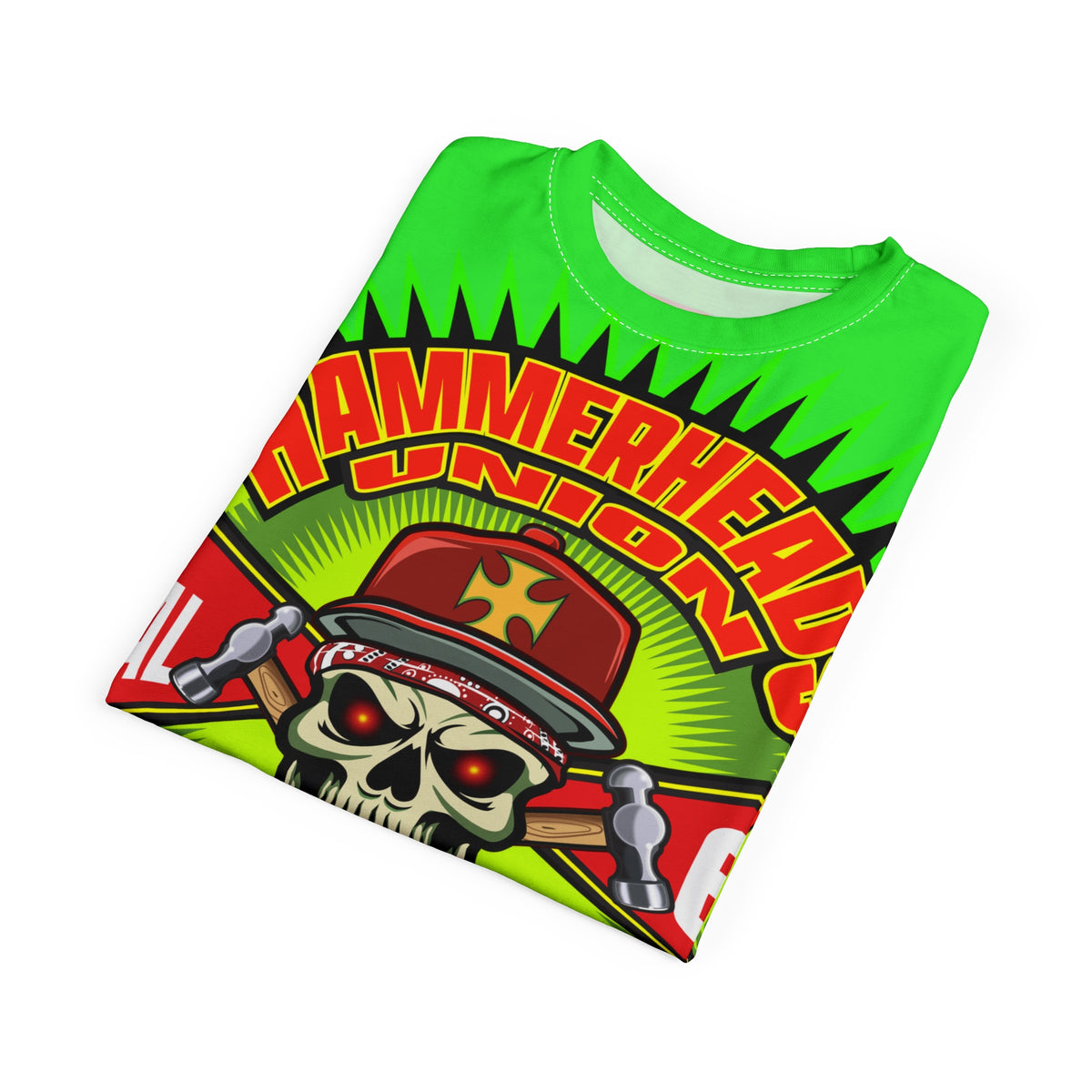 Very Special Hammerheads Union Local 13 - GIANT GRAPHICS !!!!!! SoCal 619 Special Edition - Custom HiViz Motorcycle Riding Tee Shirt _ Super Comfort and Fit