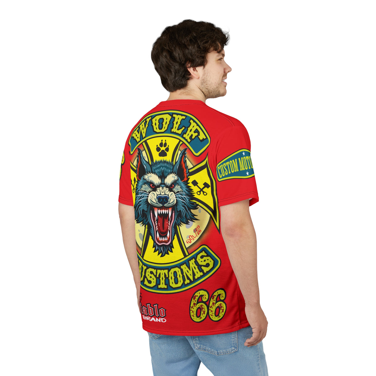 MWT Wolf Customs '66 Graphic HiViZ Super Tee — Retro Motorcycle Club Shirt, The Best Biker Riding Tee EVER !!!
