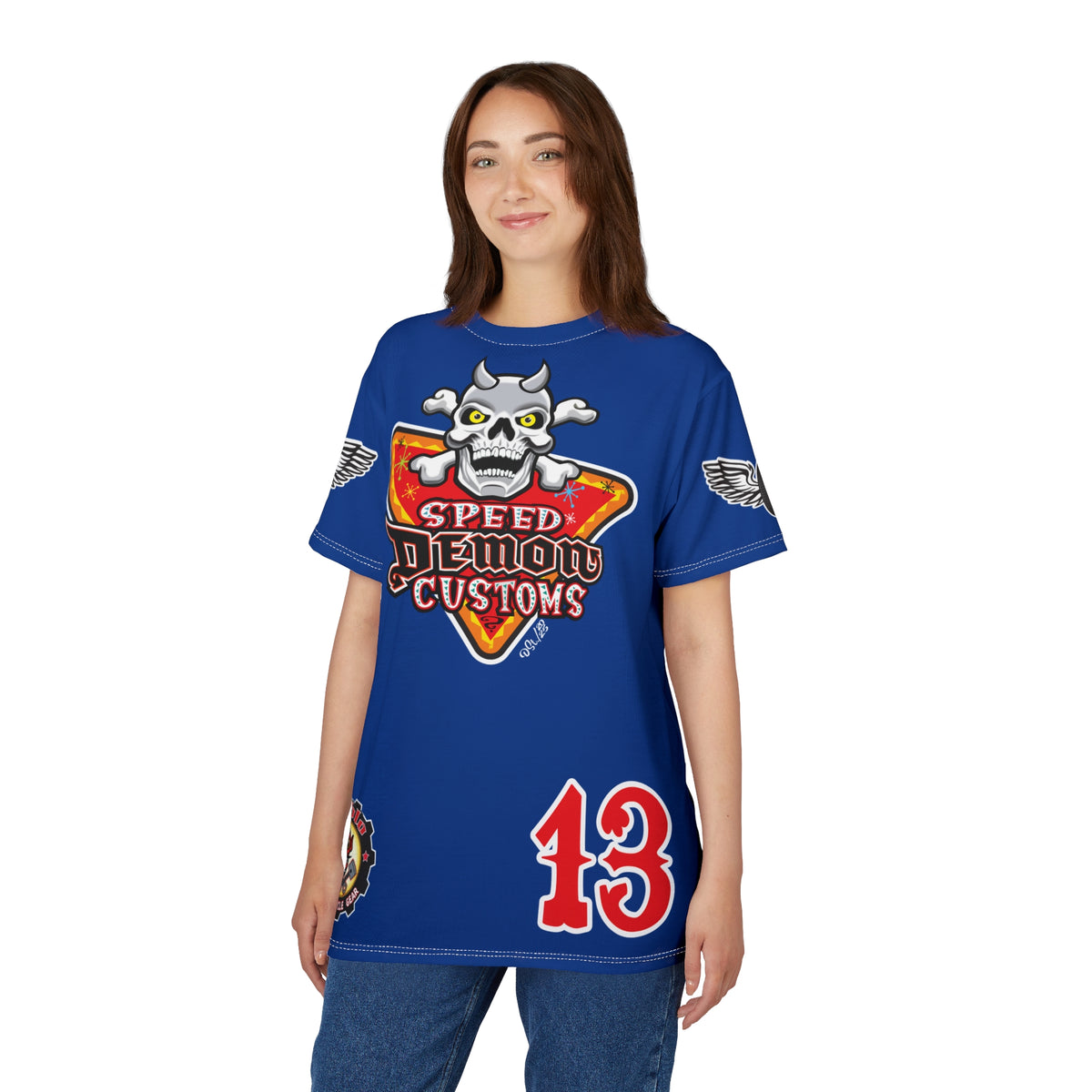 SRT Speed Demon Customs Spectacular  Super Riding Tee - Devilishly Demented Bold Biker Design