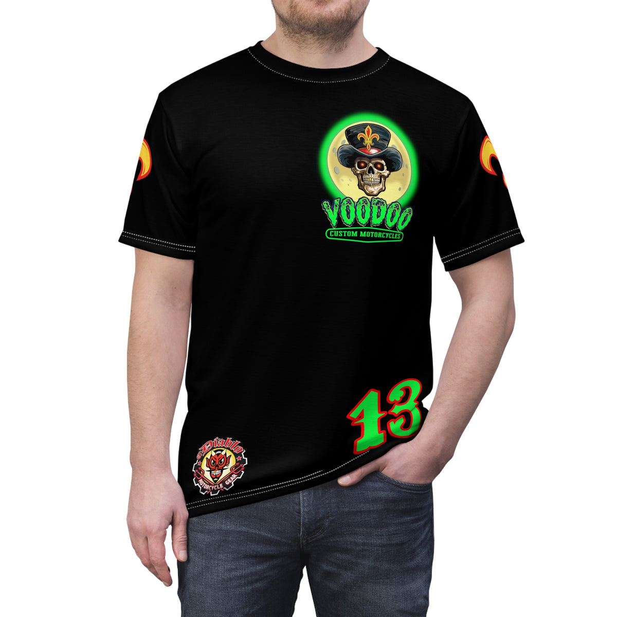 VooDoo Customs Skull & Fleur-de-Lis Unisex Graphic Tee
