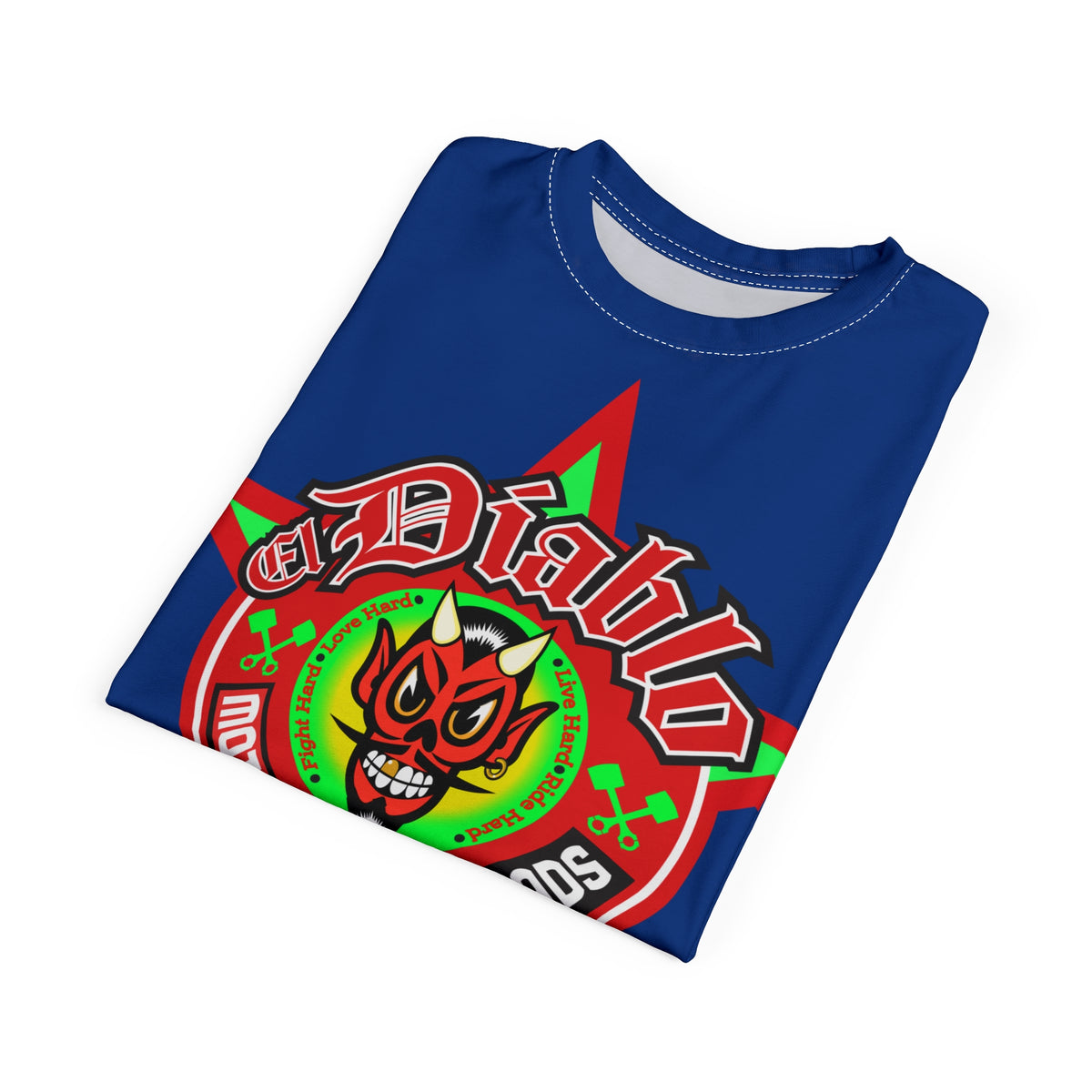 El Diablo Motorcycle Threads - Unisex Cut & Sew Tee - HiViz Color - Edgy Graphic Tee for Bikers