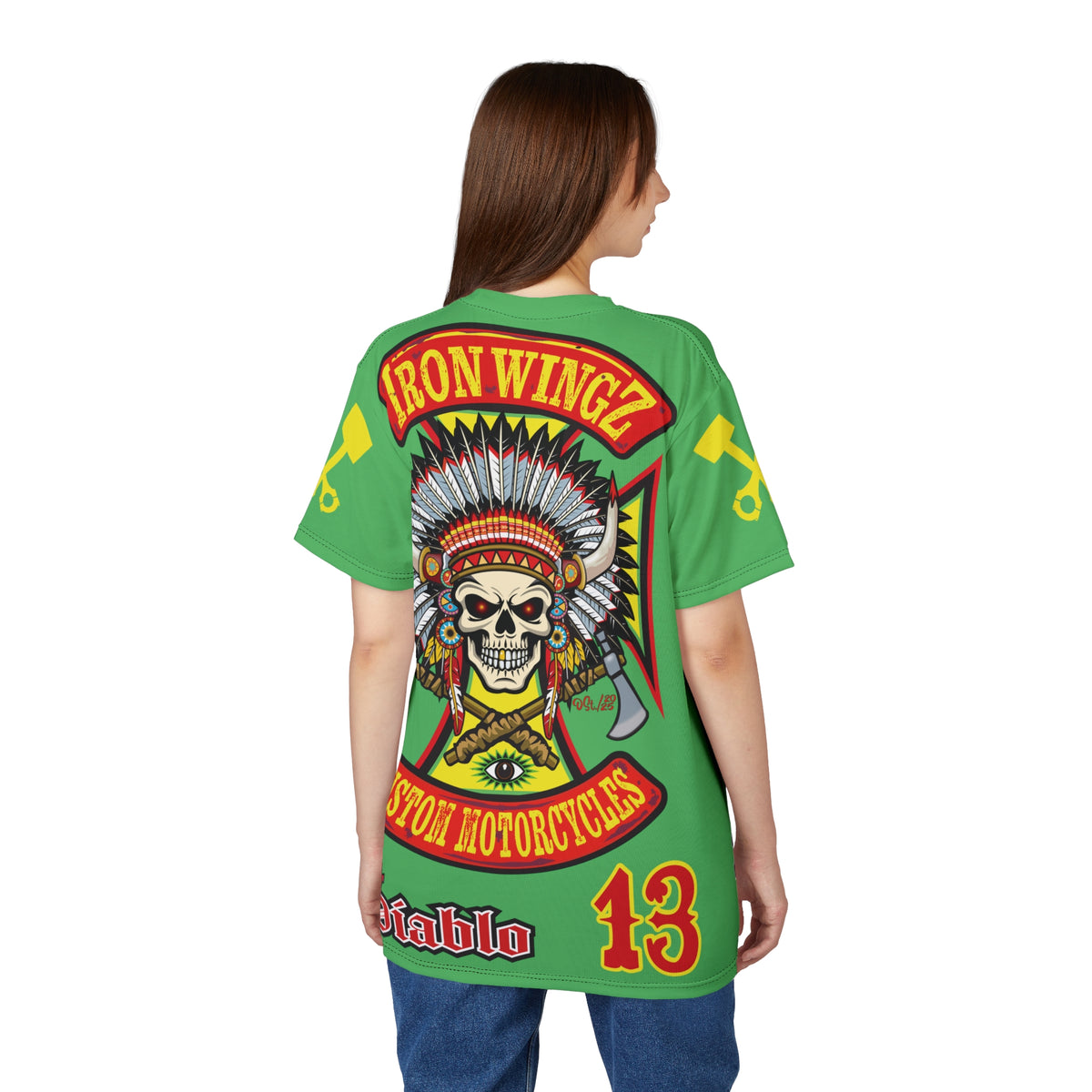 Iron WingZ Garage  Graphic Super Tee, Edgy Streetwear, Customized Apparel, Gift for Bikers