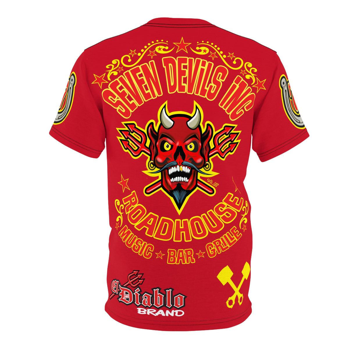 Seven Devils Inc. Roadhouse Deluxe HiViz Graphic Tee - Motorcycle Custom Riding Super Tee