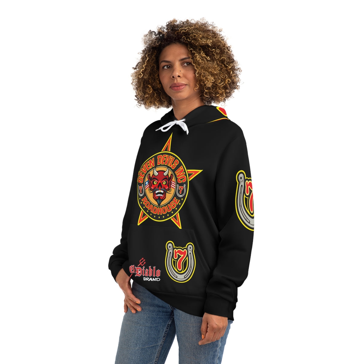 HoodZ Seven Devils Roadhouse Retro Devil Logo Pullover Hoodie