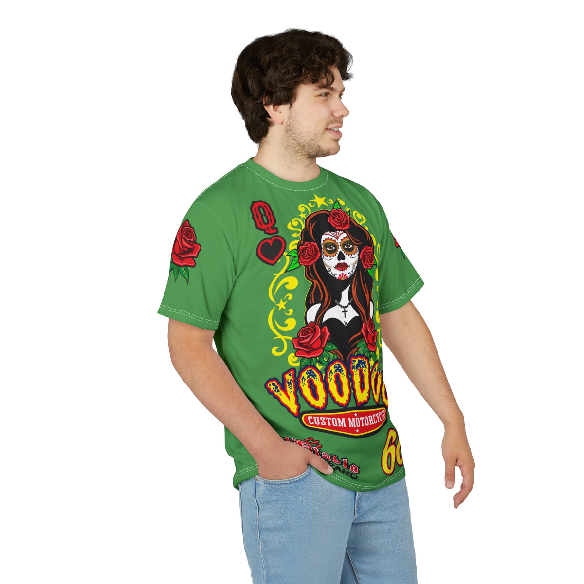 Voodoo Custom Motorcycles Tee — Queen of Hearts  Graphic Riding Super Tee