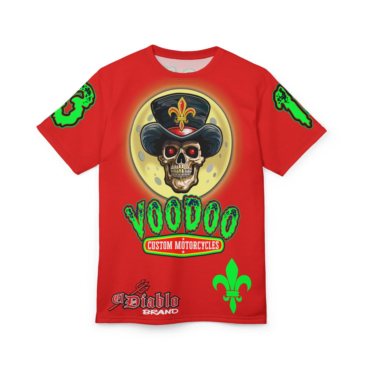 Voodoo Motorcycles HiViz Badass Super Tee, Unique Graphic Tee, Custom HiViZ Apparel