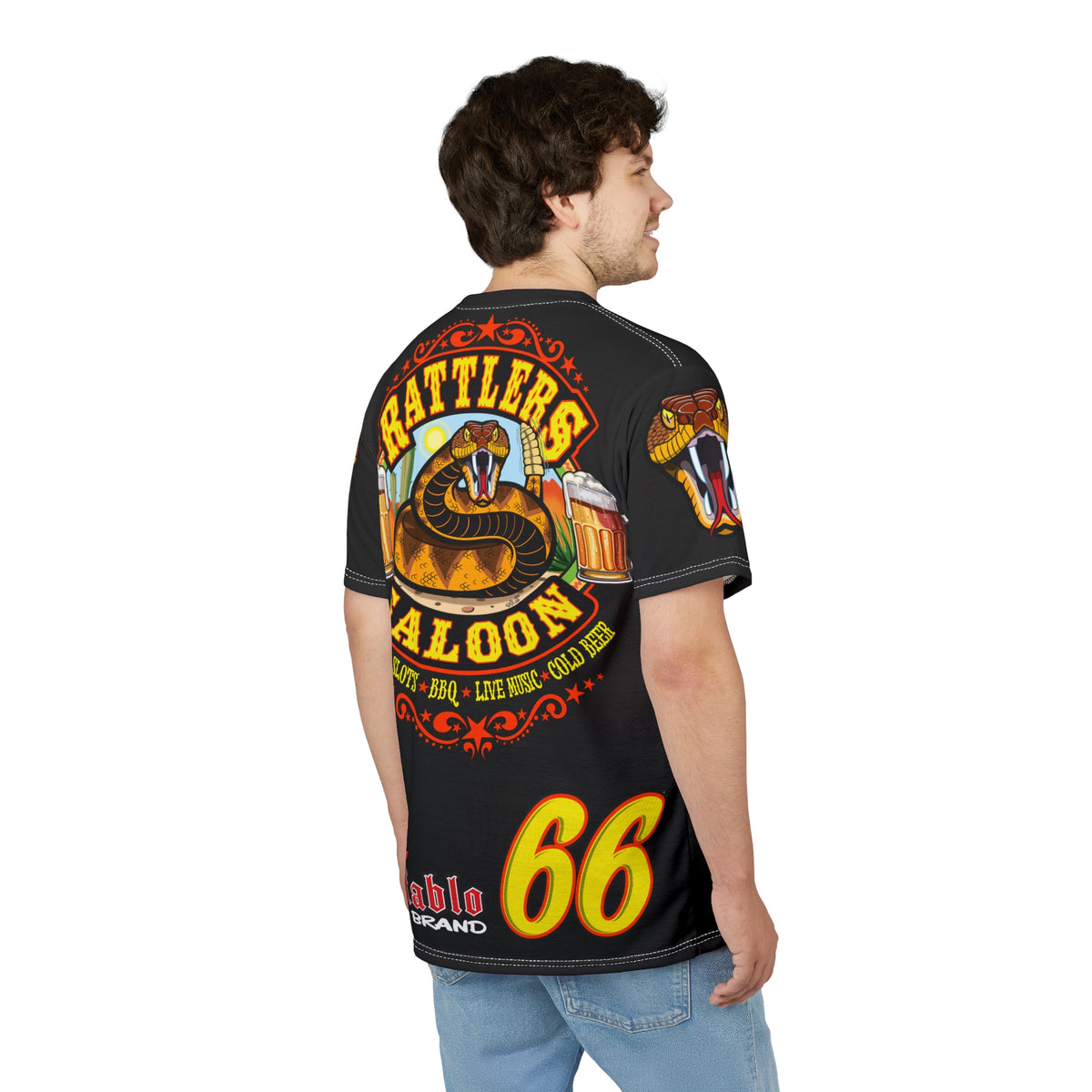 Rattlers Saloon SUPER RIDING TEE — Vintage Biker Route 66 Graphic t-Shirt