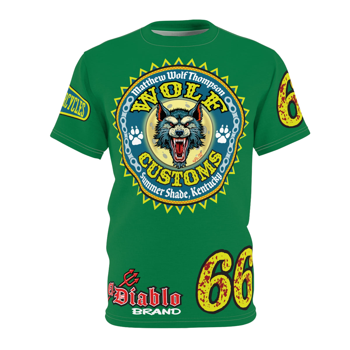 MWT Wolf Customs '66 Graphic HiViZ Super Tee — Retro Motorcycle Club Shirt, The Best Biker Riding Tee EVER !!!