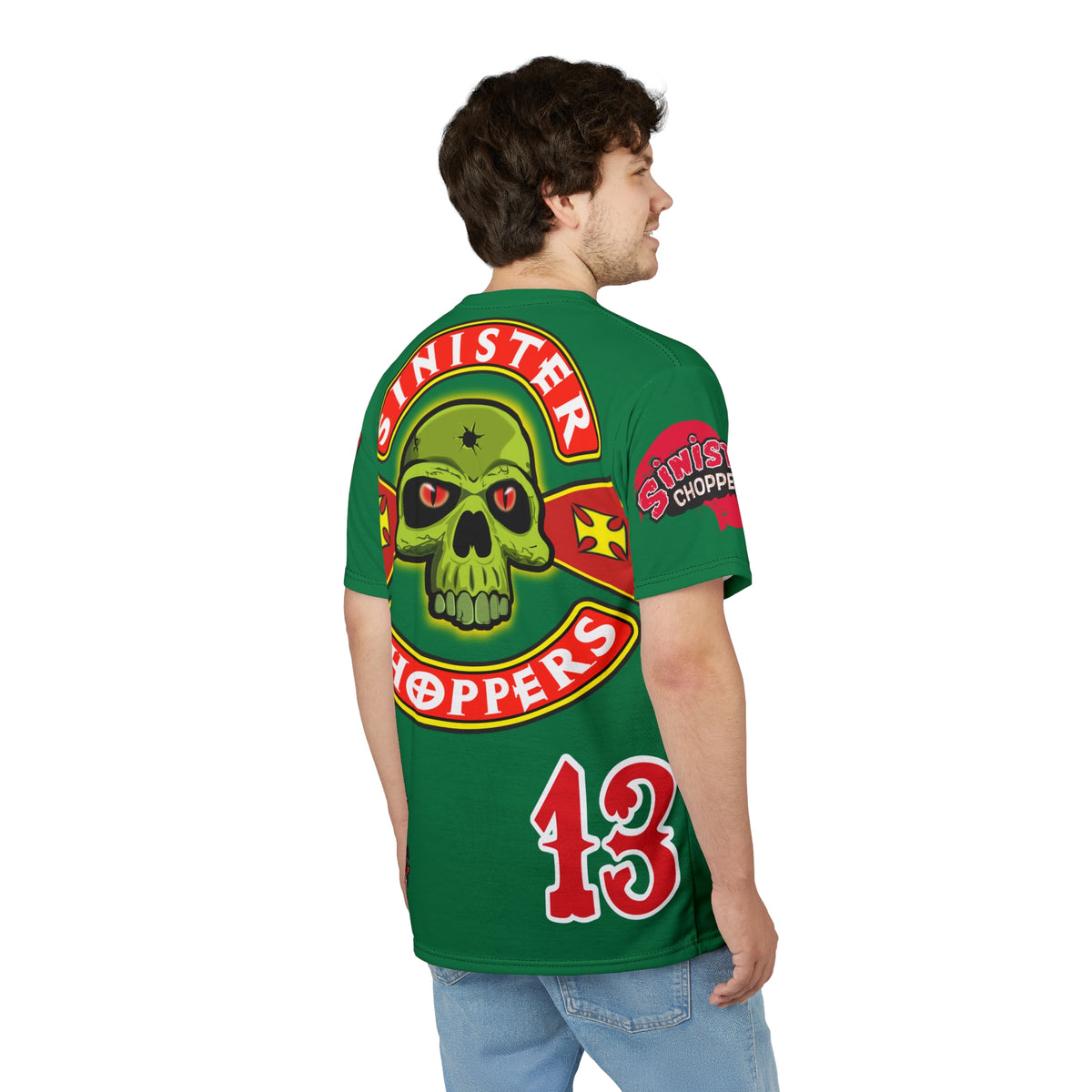 Sinister Choppers  Custom Designed Hunter Green HiViz Super Tee